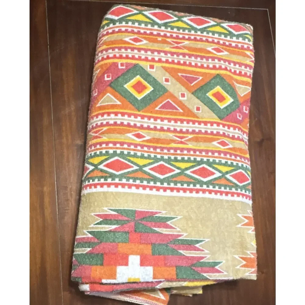 Southwestern Aztec Geometric Multicolor Polyester Throw Blanket